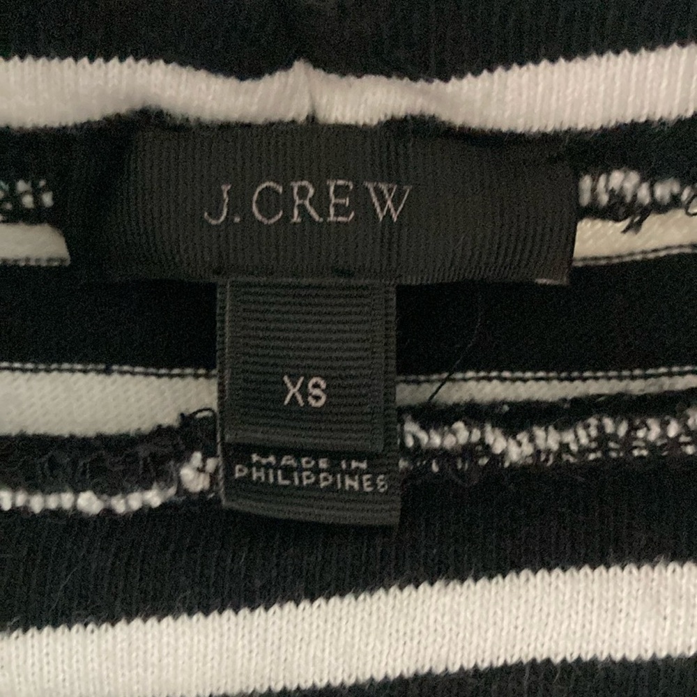 J. Crew Black and White Long Sleeve Mock Turtleneck w/ Classic Stripes - Picture 2 of 6
